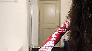 Shemale tranny enjoying solo masturbation