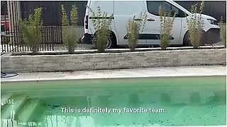 French Housewife Gets Destroyed By 2 Builders - Double Facial Cumshots!