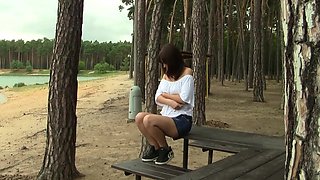 Showing Big Tits - Brunette Rita [4K] - Rita Argiles(4K) Outdoor solo masturbation - Rita argiles