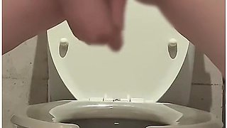 A Shaved Mature Woman Cant Hold Back And Masturbates With A Dildo In The Office Toilet