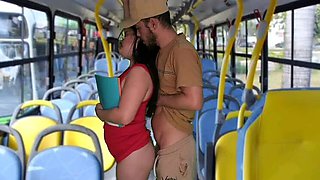 Hot Latina Teen Groped on Bus - Public Handjob & Big Cock Fun