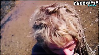 Outdoor Beach Pov Blowjob Sloppy By The Waves - Lily Lu