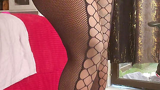 Sexy Hanifasexy Teasing Stepdaddy with Her Big Ass in High Heels & Stockings!