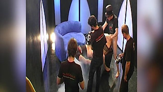 Slut Gets Face and Tits Covered in Cum During Ggg Live Gangbang