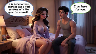 Kevin finds passion with his stepmother during a long winter absence (AI generated)