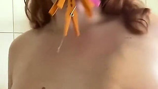 Clothespins, Spit, Licking Toilet and Floor Masturbation
