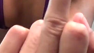 Loser- Goddess Rosie Reed Humiliates Loser Slaves in a Purple Shiny Bikini- Bratty Loser Signs & Middle Finger-1080p HD