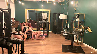 Gaping Anal Subs Stretched Wide by Dommes' Throbbing Toys