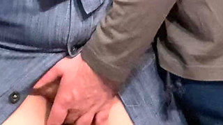 Old Perv Touching Tiny Pussy in Subway