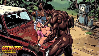 Jungle Gas Station: a Black Pump for a White Wife. BBC Wife Cuckold