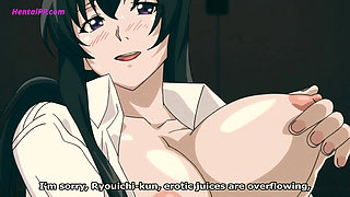 Mommy With Big Tits & Hairy Pussy Play With Cock Between Tits ( Uncensored Hentai )