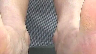 I Pee on My Feet in Colorful Stockings