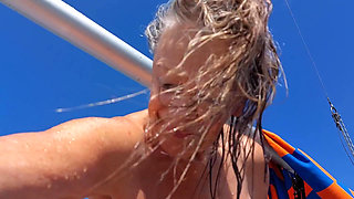 A Mature Woman, Completely Naked, on a Sailboat!