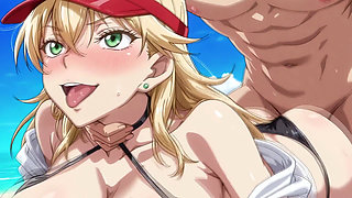 Shinichi (conan) X Suomi-sensei (nudist Beach)