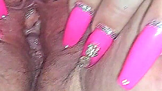 Busty Granny Fingers Wet Pussy in Feathered Heels