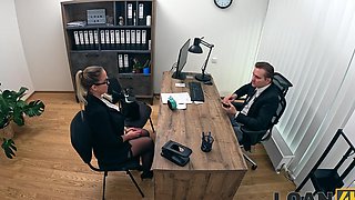 Fake tits milf Jennifer Mendez gets fucked hard on the office table.