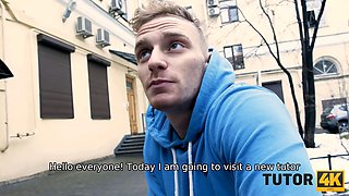 Tutor4k. schoolgirl lures and fucks much senior art teacher in nylon pantyhose