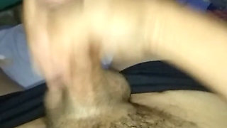 stroking hard dick until it cum