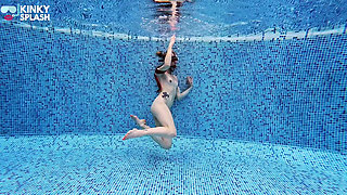 Underwater Submission Ball Gag & Blindfolded Prey