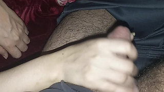 8 Months Pregnant Sana Blowjob in lingerie with pink Bra