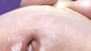 Cute blonde with big boobs solo