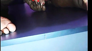 BBW Dildo Squirt and Farting on Table