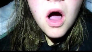 Cute BBW Sucking on a Hairy Dick Then Swallowing Cum Load