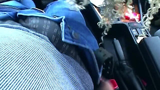 Pierced Pussy Dildo Stretch Squirting in The Car