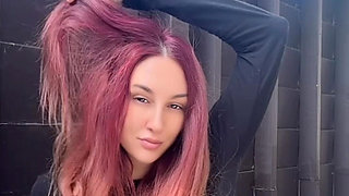 Smoking Outdoor Along Hair Fetish and Boobs Flash