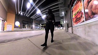 Curvy crossdresser flirt with a stranger