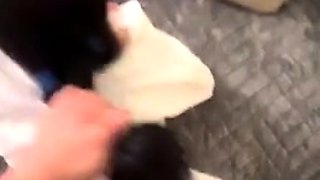 Perfect ass brunette sucing and banging POV