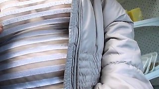 Groping Breasts in a Sheer Blouse in Public Market
