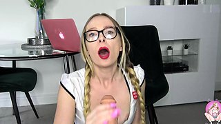 Blonde tight pussy babe solo toy fun in glamour masturbation