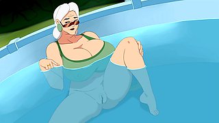 Hairy pussy granny shows off her wild side as a naughty wife in public