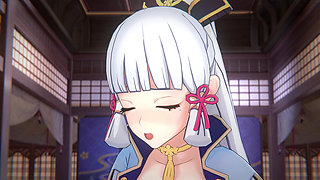 Genshin Impact - Ayaka and Aether Passionate Sex Scene - Sweet Moaning - 3D Hentai Animation
