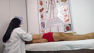 Nurse Jennyferpimenta Handles Her First Patient's Big Cock Erection - Amateur Latina Brunette Deep Throat Blowjob