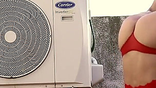 Woman in Red at the Rooftop