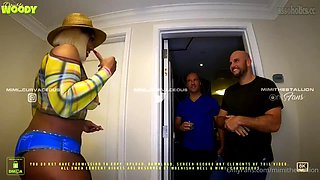 2 Penis Gigantes Pra Bunduda - Cumshot for Big Ass Brazilian whore in amateur threesome