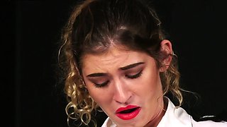 Bossy CFNM police office wanking lad