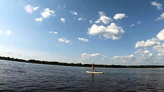 Big-Ass Blonde's Naked Walk on a Paddleboard