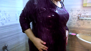 Hot Arab women taking a shower