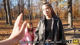 Hunt4k. she shows her knockers for currency and cheats on her gf