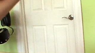Cute lesbian couple kisses each other on the tits before cutie eats pussy