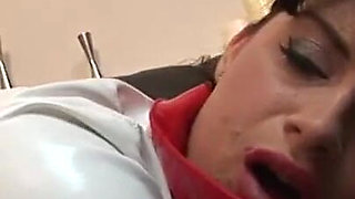 Busty nurse MILF pounded and facialized