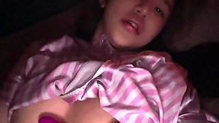 Amateur young teen solo masturbation on her livingroom