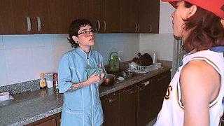 Hardcore Hentai Alina Svetlana Fucks Boss in Kitchen