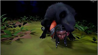 Car Toon In Michigan Dogman Breeds Ebony Milf On Hike Monster Big Cock 3d