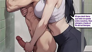 Stepmom Hinata Gives Son a Massive Handjob and Cums on Her Big Natural Tits