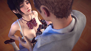 3D Big Boobs Japanese College Girl Have a Hardcore Blowjob Sex