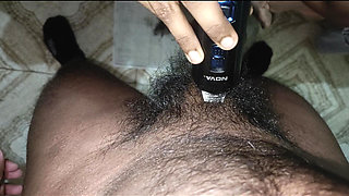 First Time My Girlfriend Remove My Private Hair with Trimmer